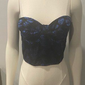 Blue and black bustier made in Canada 7477 size 38